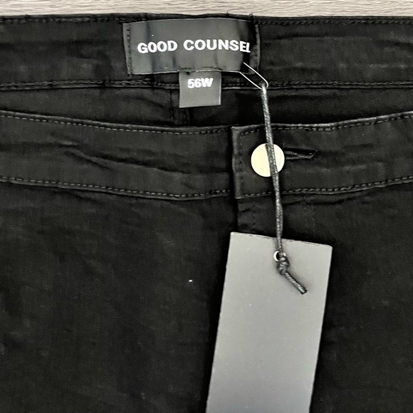 Good Counsel Men's Plus Size 56Wx32 Malone Stretch Jean Straight Leg Black NWT - Picture 5 of 11